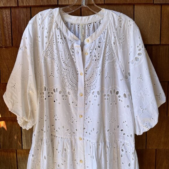 NWT Anthropologie Tallulah White Eyelet Button Front Dress in Women's X-Large - Picture 4 of 15